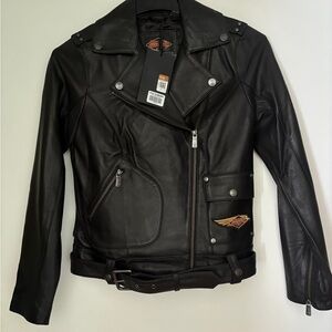 Harley-Davidson Black Leather with Silver Details 120 Anniversary Jacket